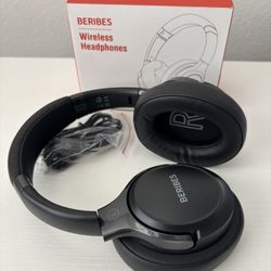 Black Beribes Wireless Over The Ear Headphones 