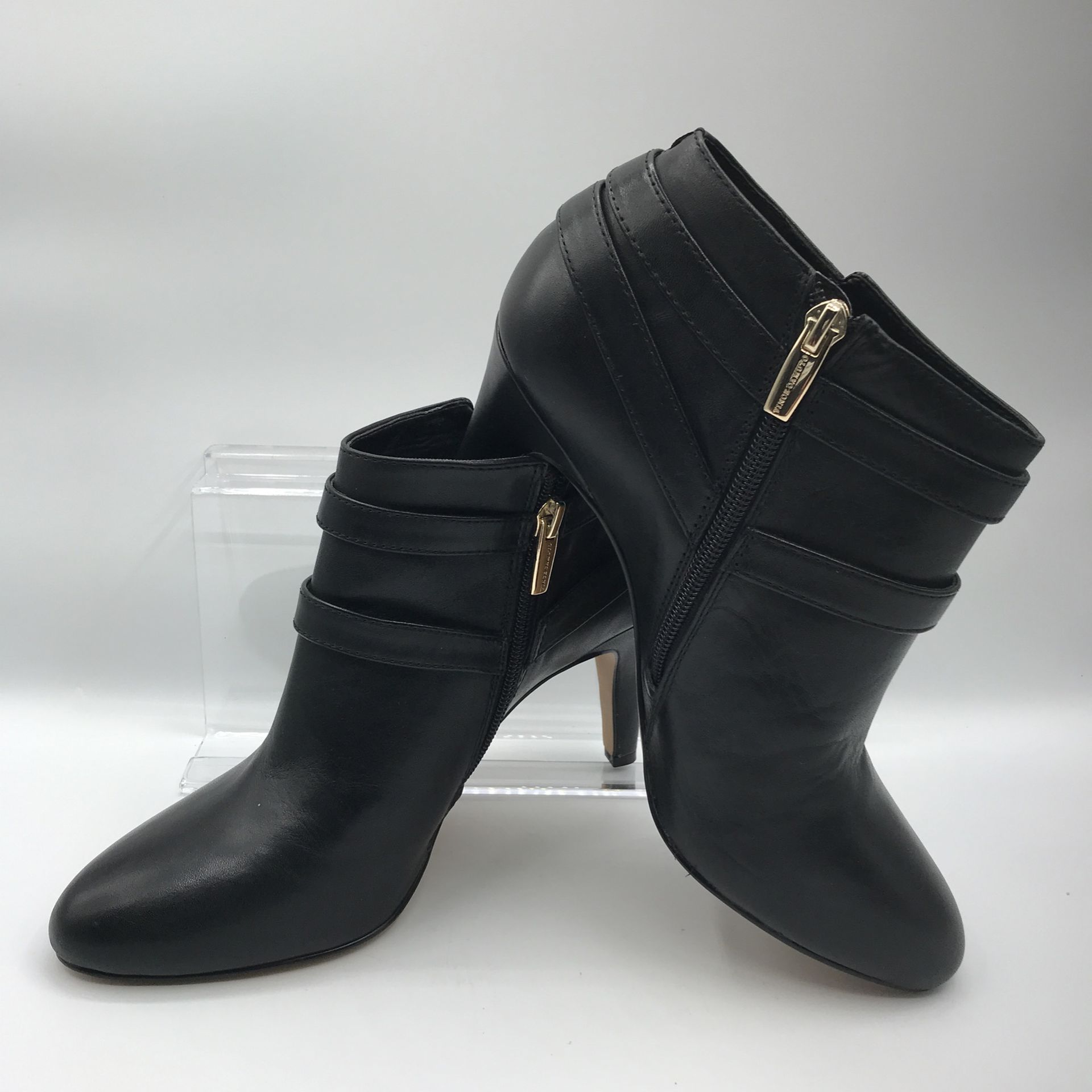 Authentic Vince Camuto Women’s Leather Upper Shoes Vadirya Heeled Bootie Black Size 8M