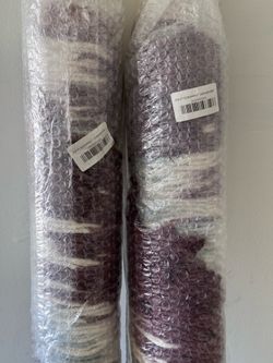 Purple and White Striped Woven Rugs/ Wall Art