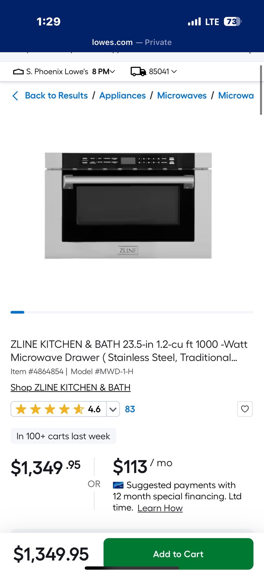 Zline Microwave Drawer