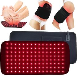 Red Light Therapy Infrared Light Therapy Large Pad for Body Wearable Wrap with Timer 3-in-1 Chips 660nm&850nm Pain Relief, Decrease Inflammation, Woun