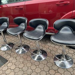 4 Swivel Bar Stools Adjustable Height (31” To Seat) Used Condition $50 For All Firm On Price