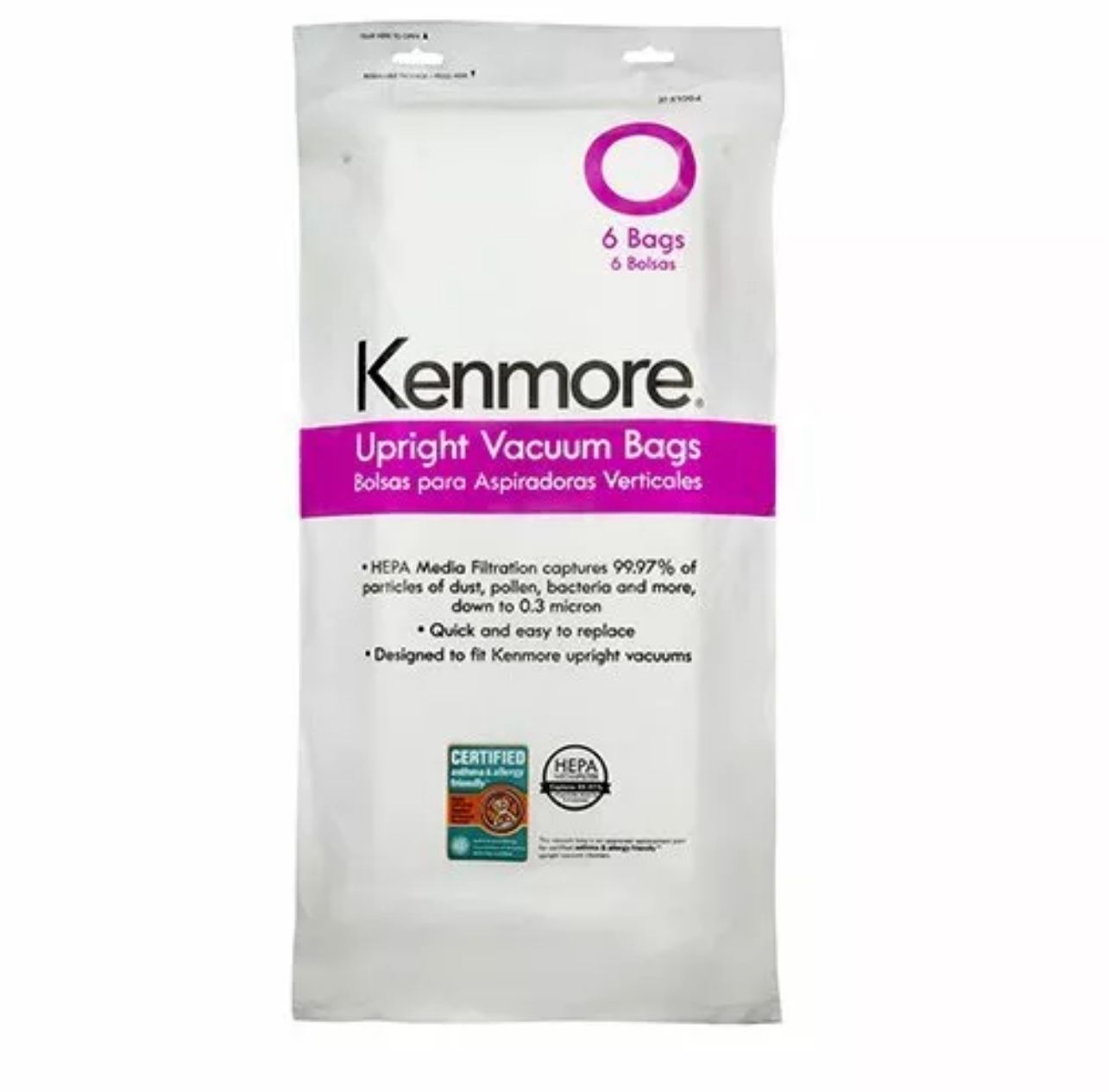 Kenmore 53294 Type O Vacuum Bags HEPA for Upright Vacuums Style 6 Pack pk NEW