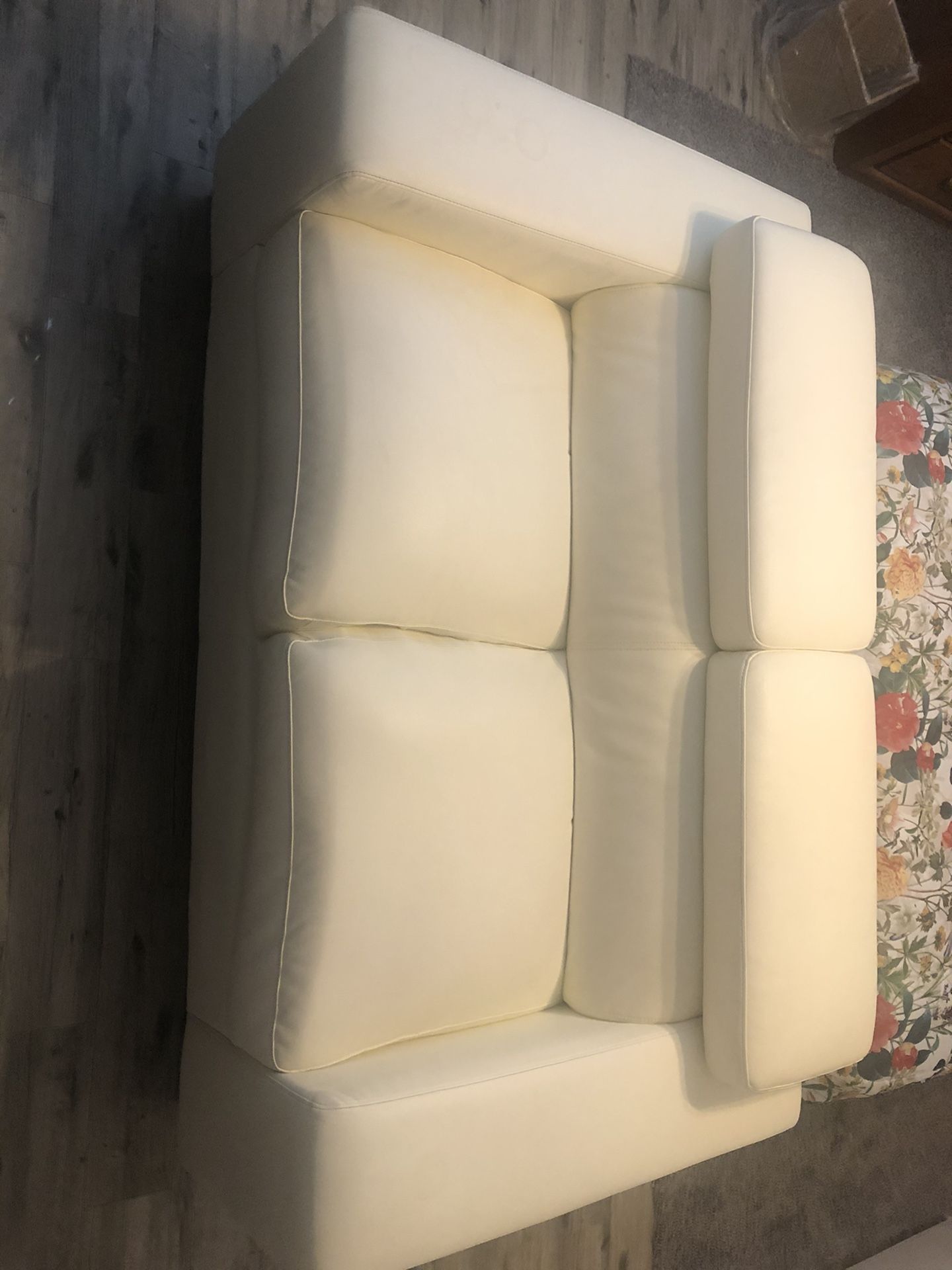 White leather couch