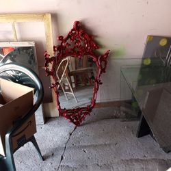 Red Antique Mirror 