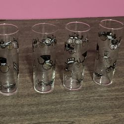Vintage Libbey Antique Car Highball Glasses