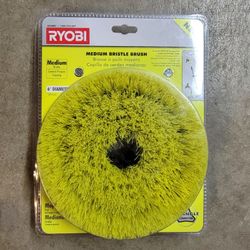 NEW Ryobi 6" Medium Bristle Brush Cleaning Accessory