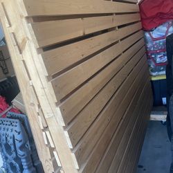 Two Wooden Decorative Room Dividers, 87.5in Wide by 79in Hight on wheels