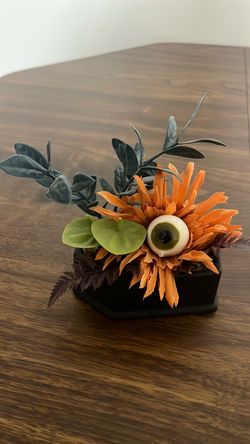 Halloween Floral Arrangement with Eyeball Centerpiece