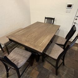 Table with 4 Chairs and a Bench