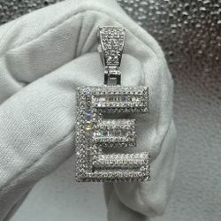 A Moissanite Initial in Sterling Silver with a 1.74 CTW of in Bugget Style