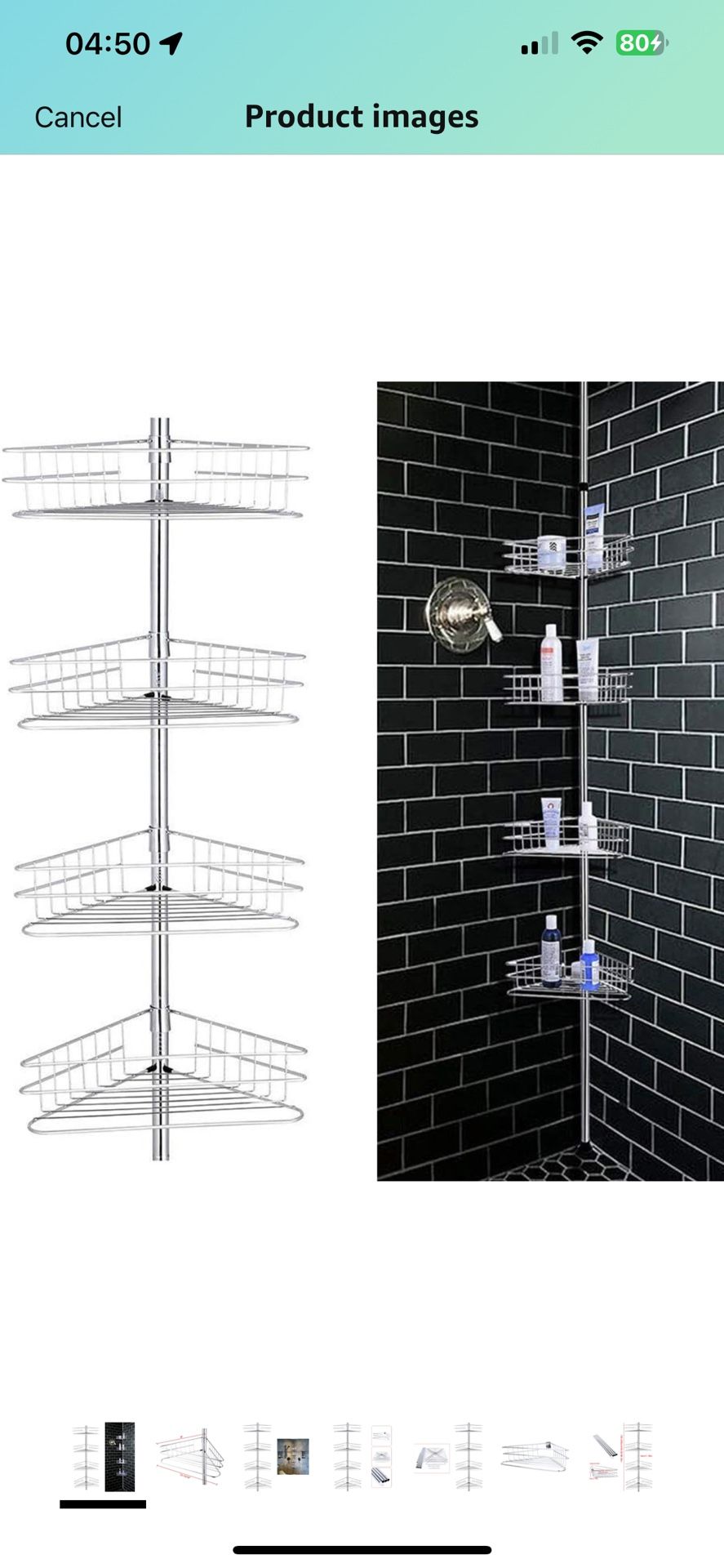 4 Layer Shower Storage Holder, Rack Organizer Shampoo Tray Stand Organizer, Drill Free Shower Rack For Contain Shampoo, Soap, Conditioner, Body Wash,