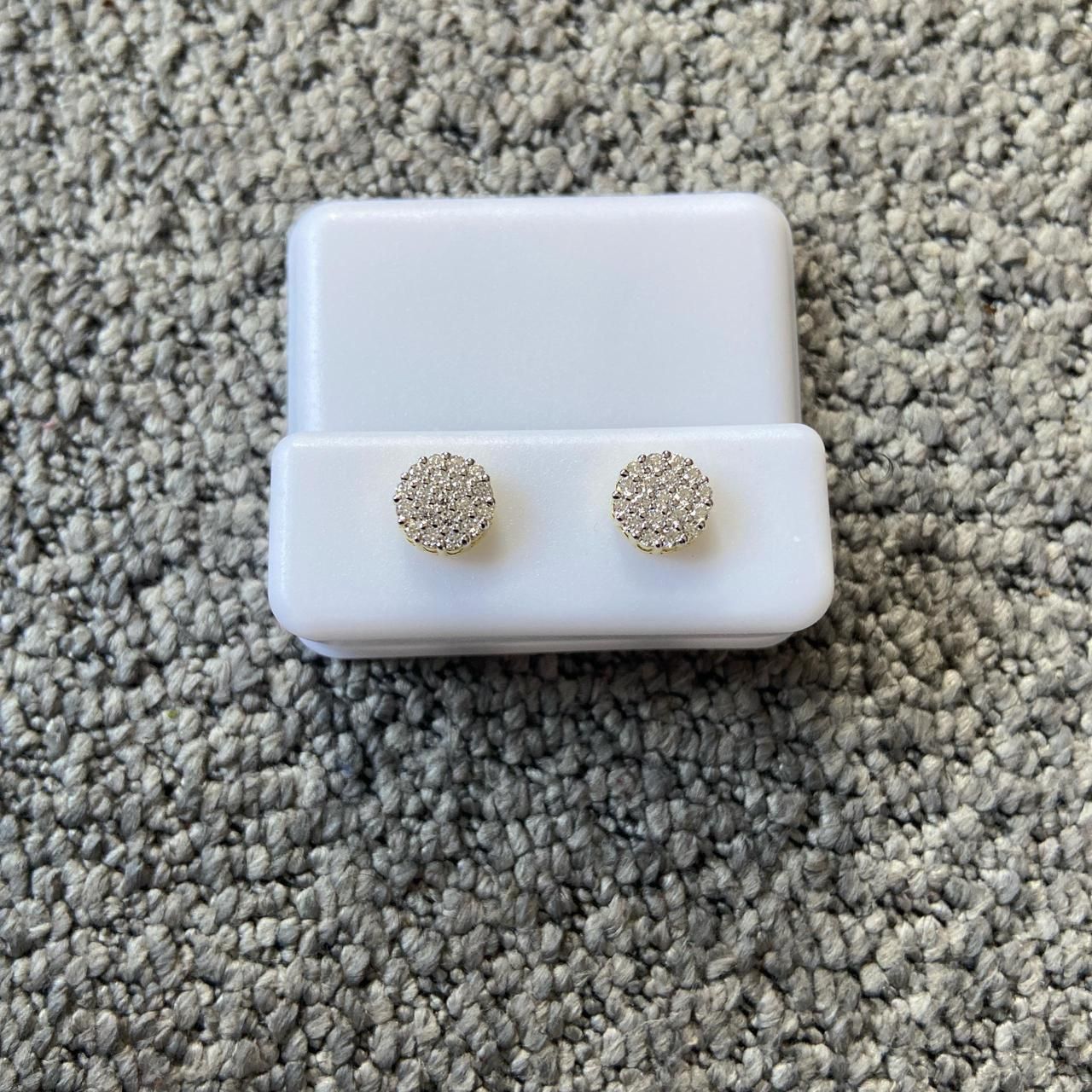 Gold and white Moissanite cluster earrings(95)49