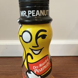 Mr. Peanut Planters First Edition Wrapped Top Hat, Glass Jar, 8.75” Tall
