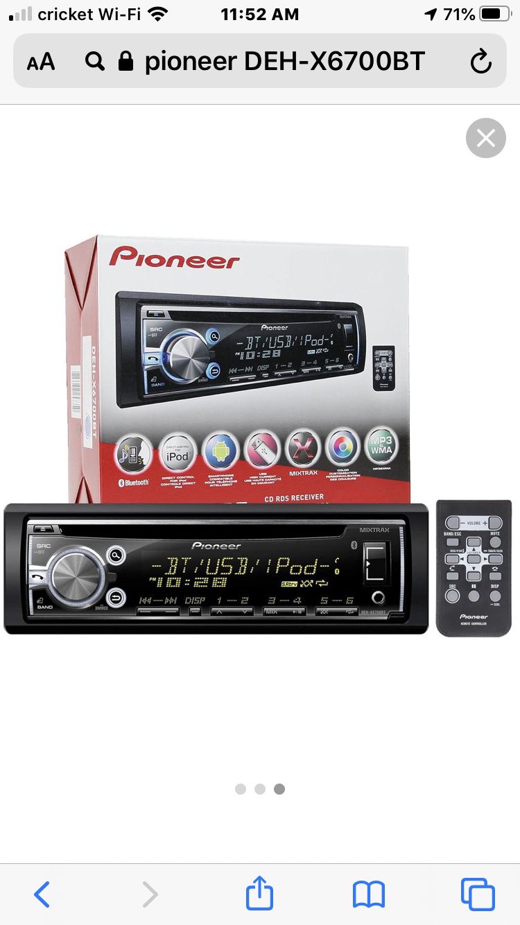 Brand New Pioneer CD RDS Receiver with Bluetooth