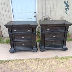 Set Of Black Oversized Nightstands 32"H 32"W 19"D