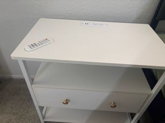 White nightstand with drawer