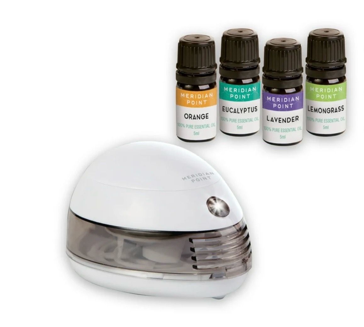 Collections Etc Meridian Point Mini Portable diffuser with essential oils brand new with box