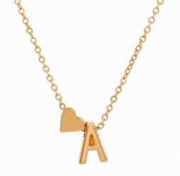 Cute gold-tone necklace with letter “A” pendant and small heart charm. Simple, stylish, and perfect for everyday wear or gifting 💛