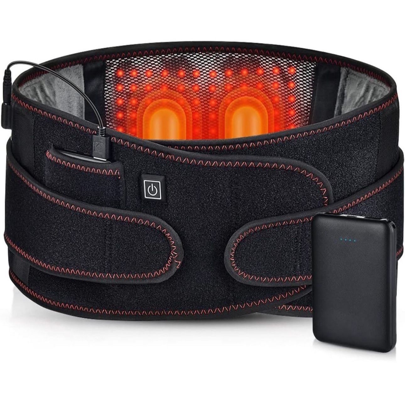 Massage Belt,Heated Waist Massager,Relieve Fatigue and Protect Waist,USB Black