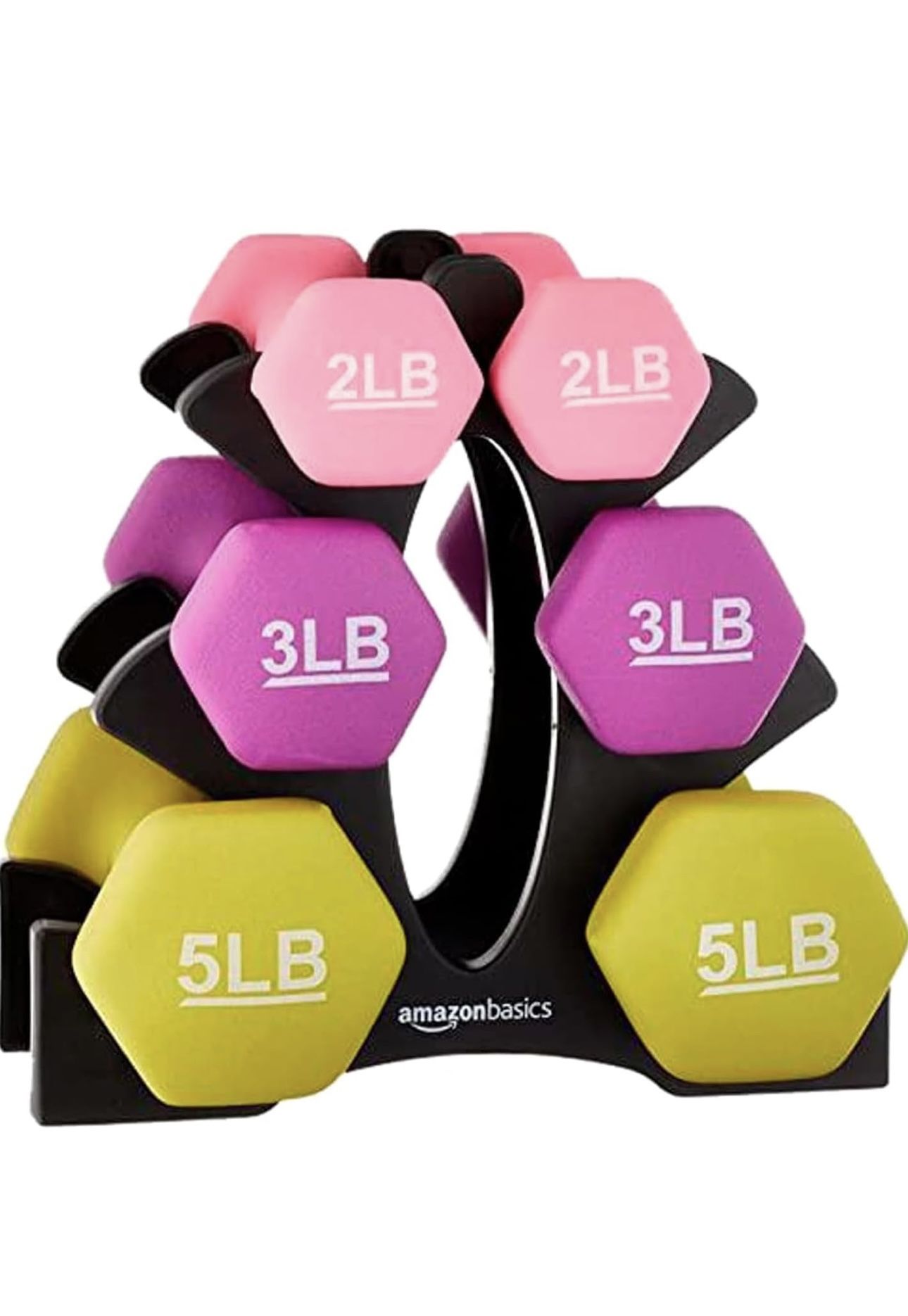 Amazon Basics Neoprene Dumbbell Hand Weights for Exercise and Muscle Toning