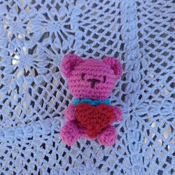 Crochet pink bear