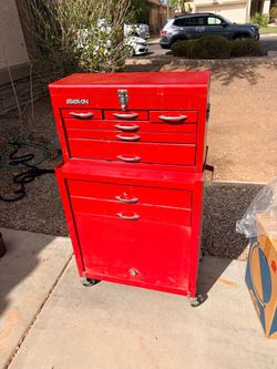 Vintage Stack-On Red Rolling Tool Chest Cabinet