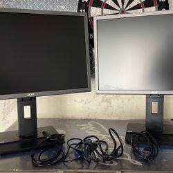 2 Acer 22” LCD Computer Monitors 