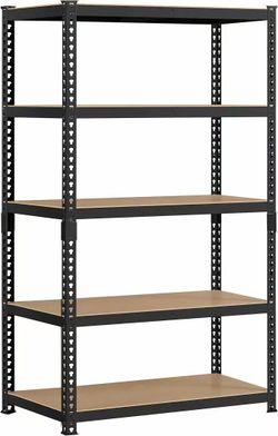❤️‍🔥 5 Tier Metal Storage Shelving Unit, 27.5x12x60 Inch, Black$20