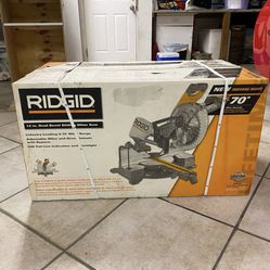 Rigid 15 Amp Corded 12 in. Dual Bevel Sliding Miter Saw with 70° Miter Capacity and LED Cut Line Indicator