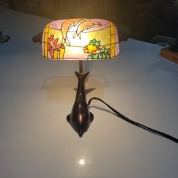Dolphin Brass edge bankers lamp