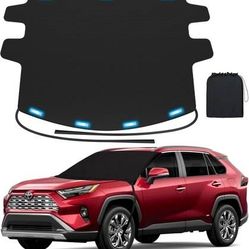 EW Car Windshield Cover for Ice & Snow Magnetic Weatherproof Frost Cover Fits Most Cars - Medium