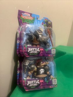 Set of 2 NEW TMNT Teenage Mutant Ninja Turtles Battle Arena Rocksteady & Bebop