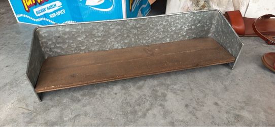 Rustic Galvanized Metal and Wood Shelf
