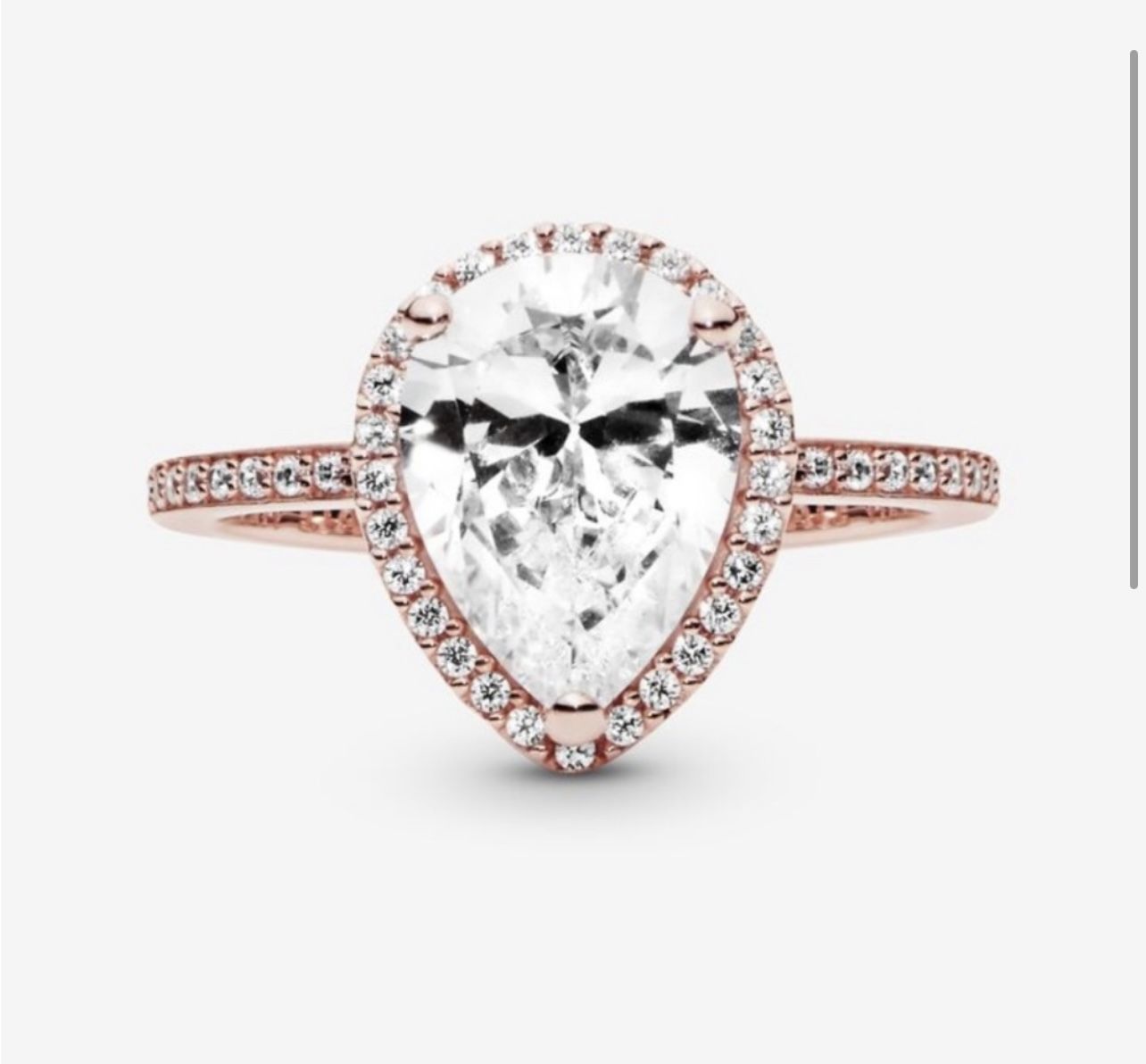 Beautiful Ring Set Sparkling Teardrop Halo & Sparkle/Hearts Rings BRAND NEW