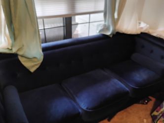 Blue Satin Couch