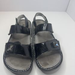 Alegria VER-101 Black Leather Sandals Size EU38