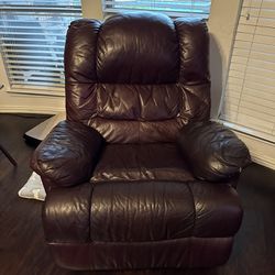 Brown Leather Rocking Chair 