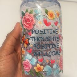 Positive Thoughts Uvdtf Plastic Cup Available