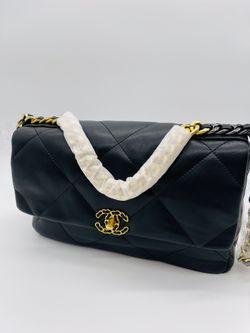 Goatskin  Quilted Black Bag