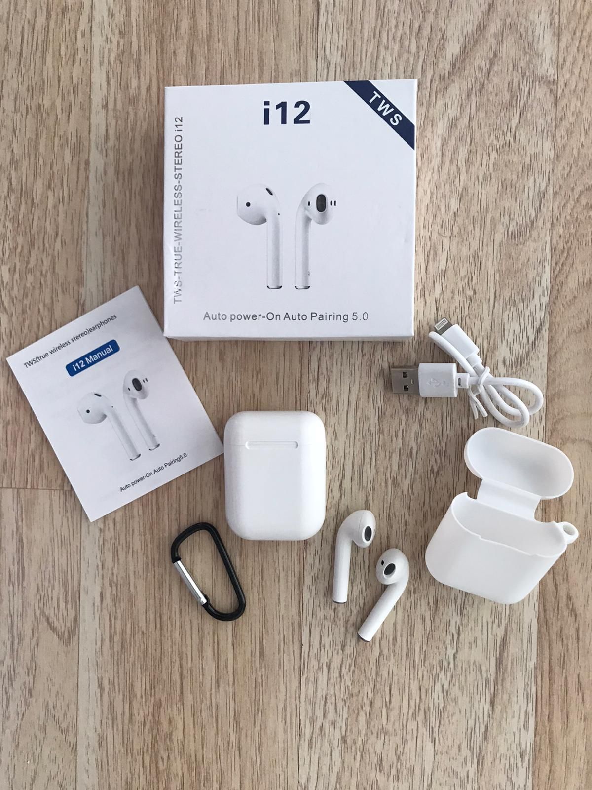 i12 TWS Wireless Bluetooth 5.0 Earphone Touch Control Earbuds.