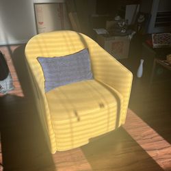 Mustard Yellow Swivel And Rocking Chair