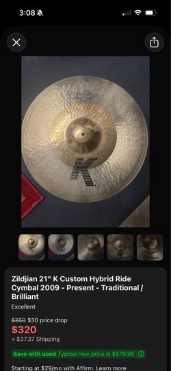 Zildjian 21” K Custom Hybrid Ride