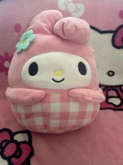 my melody pink plaid squishmallow plush