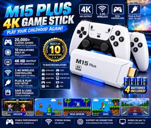 M15 PLUS 4K RETRO GAME STICK – 20,000+ GAMES!