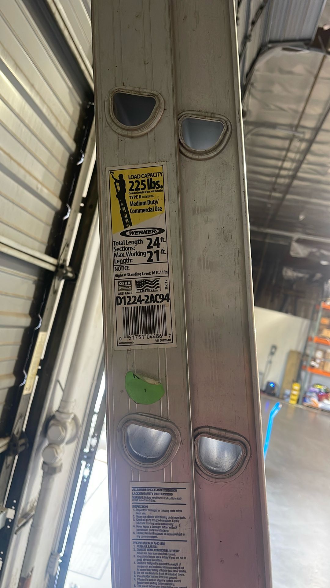 Werner 24’ Extension Ladder w/ Stabilizer