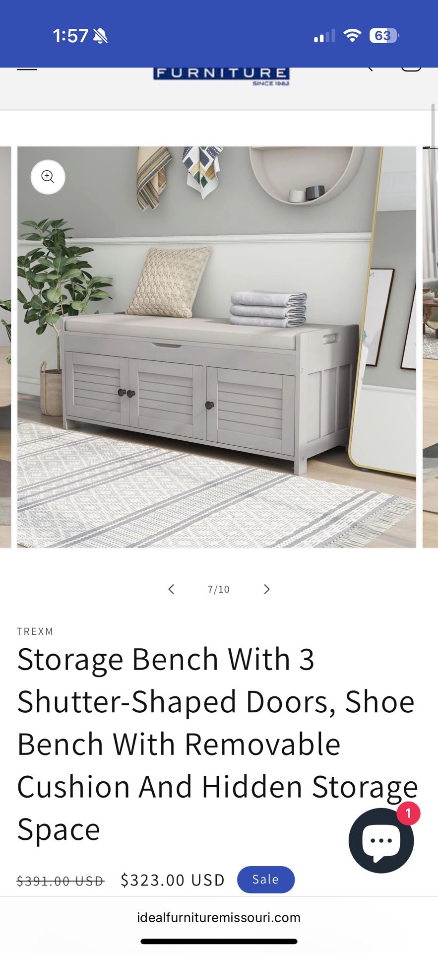 New Storage Bench Grey/white/blue Available 