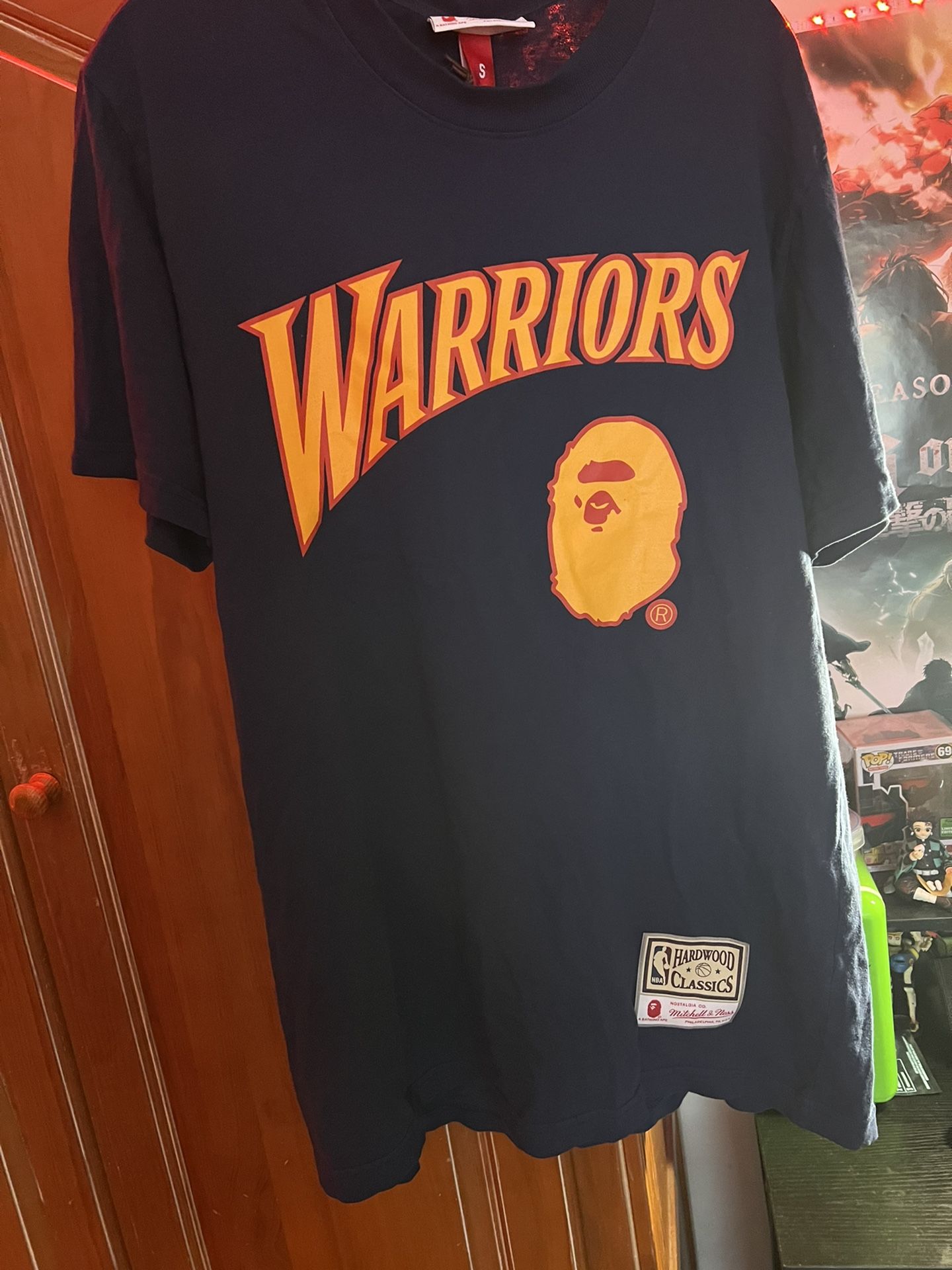 Bape x Mitchell Ness Warriors Tee Navy