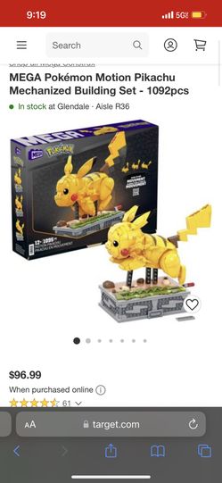 Mega Pokémon Motion Pikachu Mechanized Building Set - 1092pcs : Target