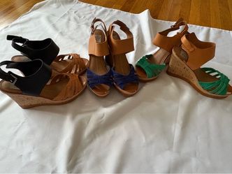 Dolce Vita Wedge Sandals Black/Brown Blue Teal Sz 11 & 10. 3 Pairs